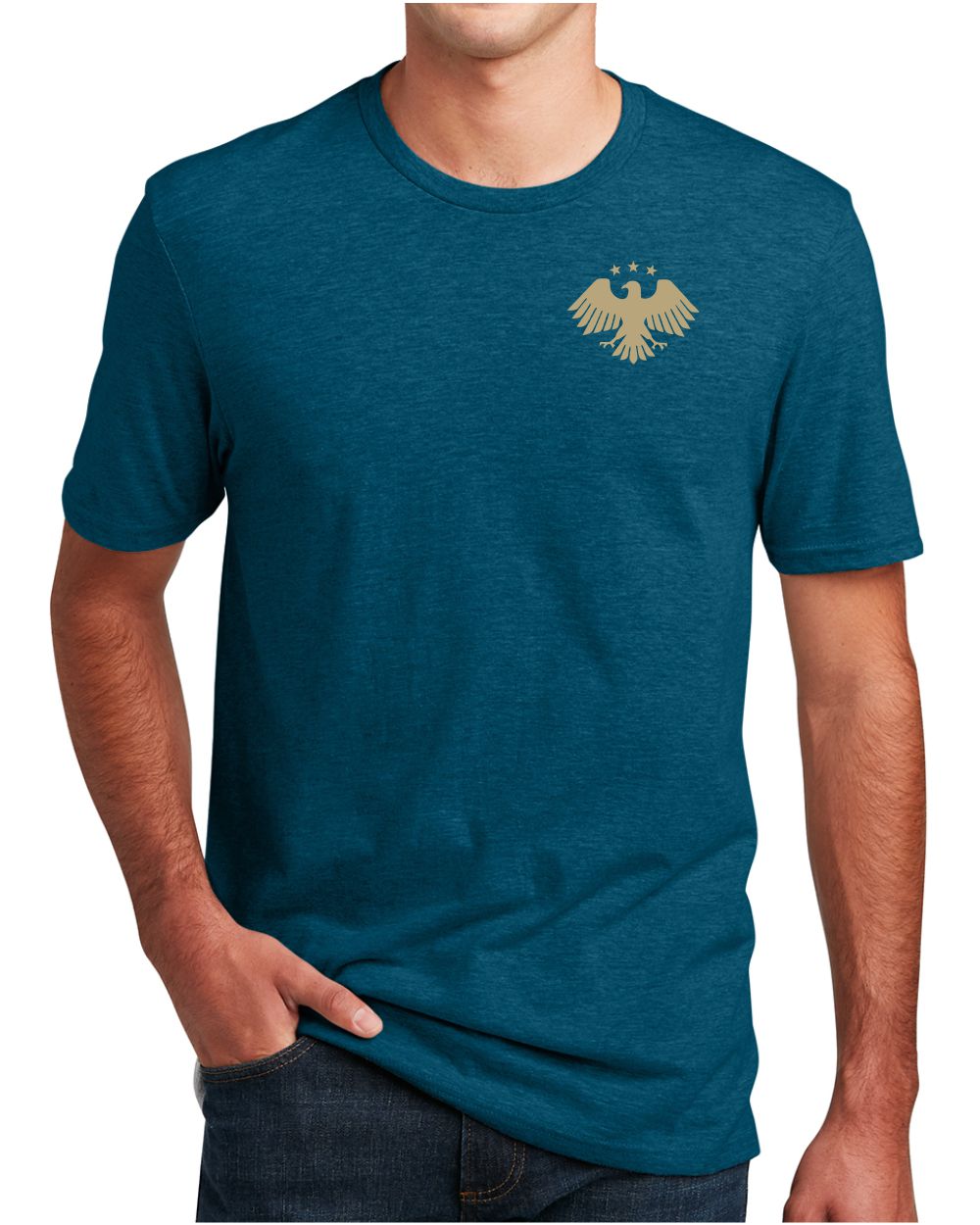 District S/S Perfect Blend Syria's New Eagle T-Shirt, color: Deep Turquoise Fleck