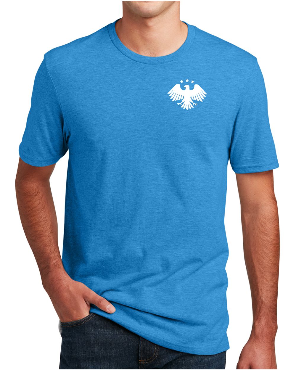 District S/S Perfect Blend Syria's New Eagle T-Shirt, color: Heathered Bright Turquoise