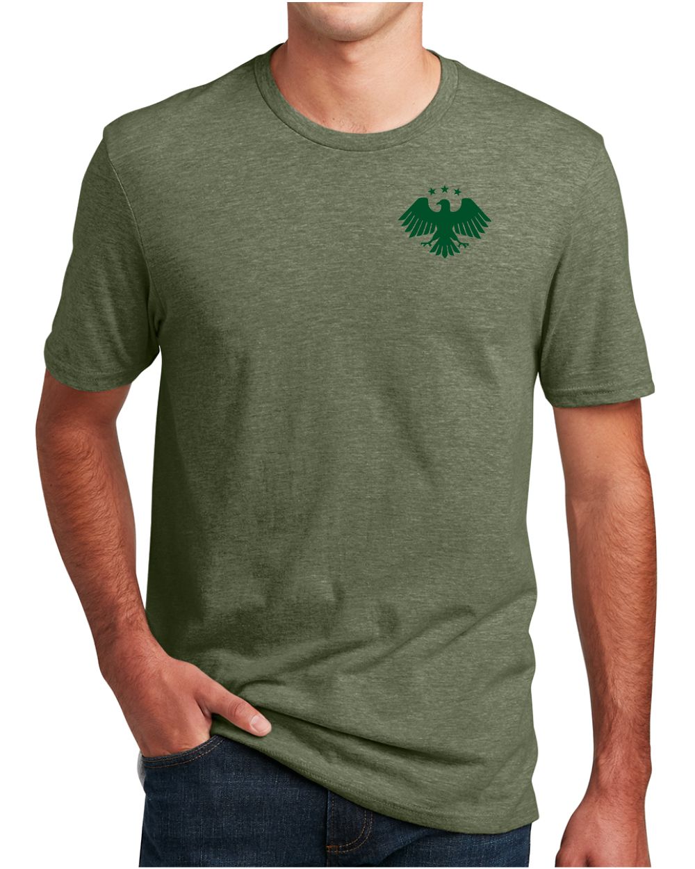 District S/S Perfect Blend Syria's New Eagle T-Shirt, color: Heathered Olive