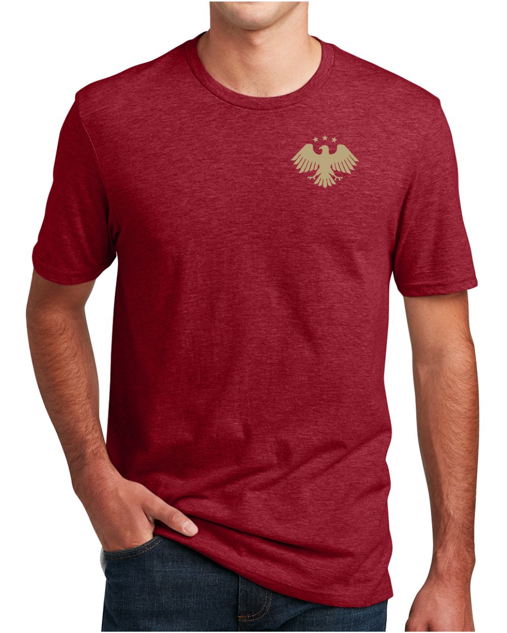 District S/S Perfect Blend Syria's New Eagle T-Shirt, color: Red Fleck