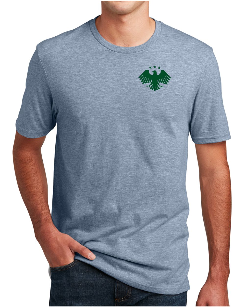 District S/S Perfect Blend Syria's New Eagle T-Shirt, color: Flint Blue Heather