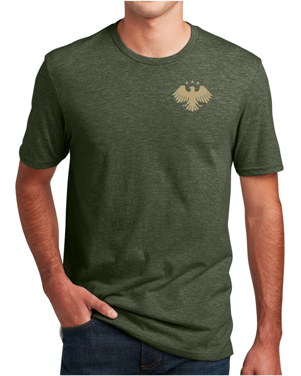 District S/S Perfect Blend Syria's New Eagle T-Shirt, color: Heathered Forest Green