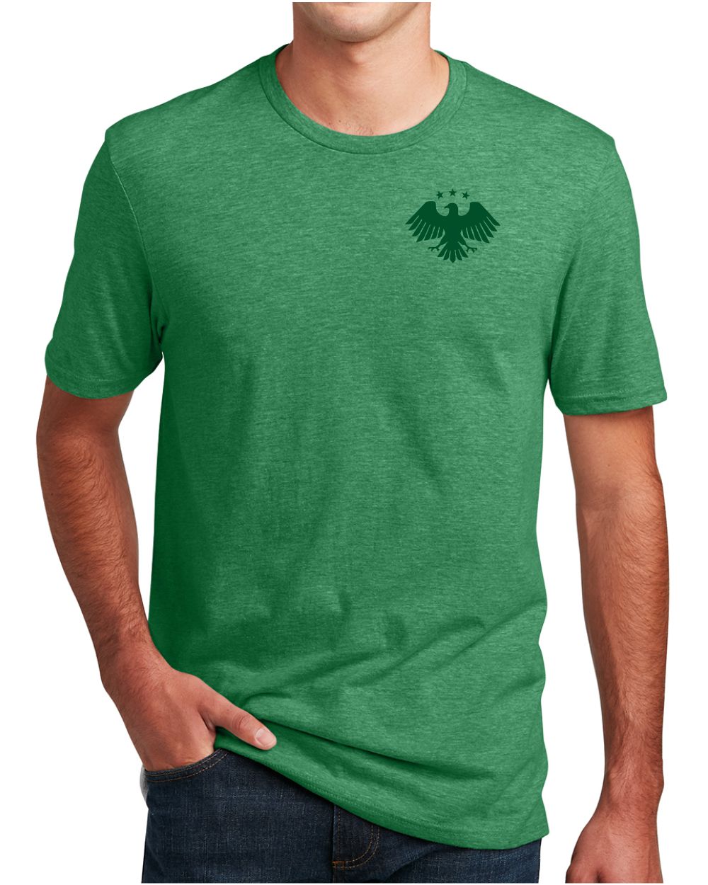 District S/S Perfect Blend Syria's New Eagle T-Shirt, color: Heathered Kelly Green