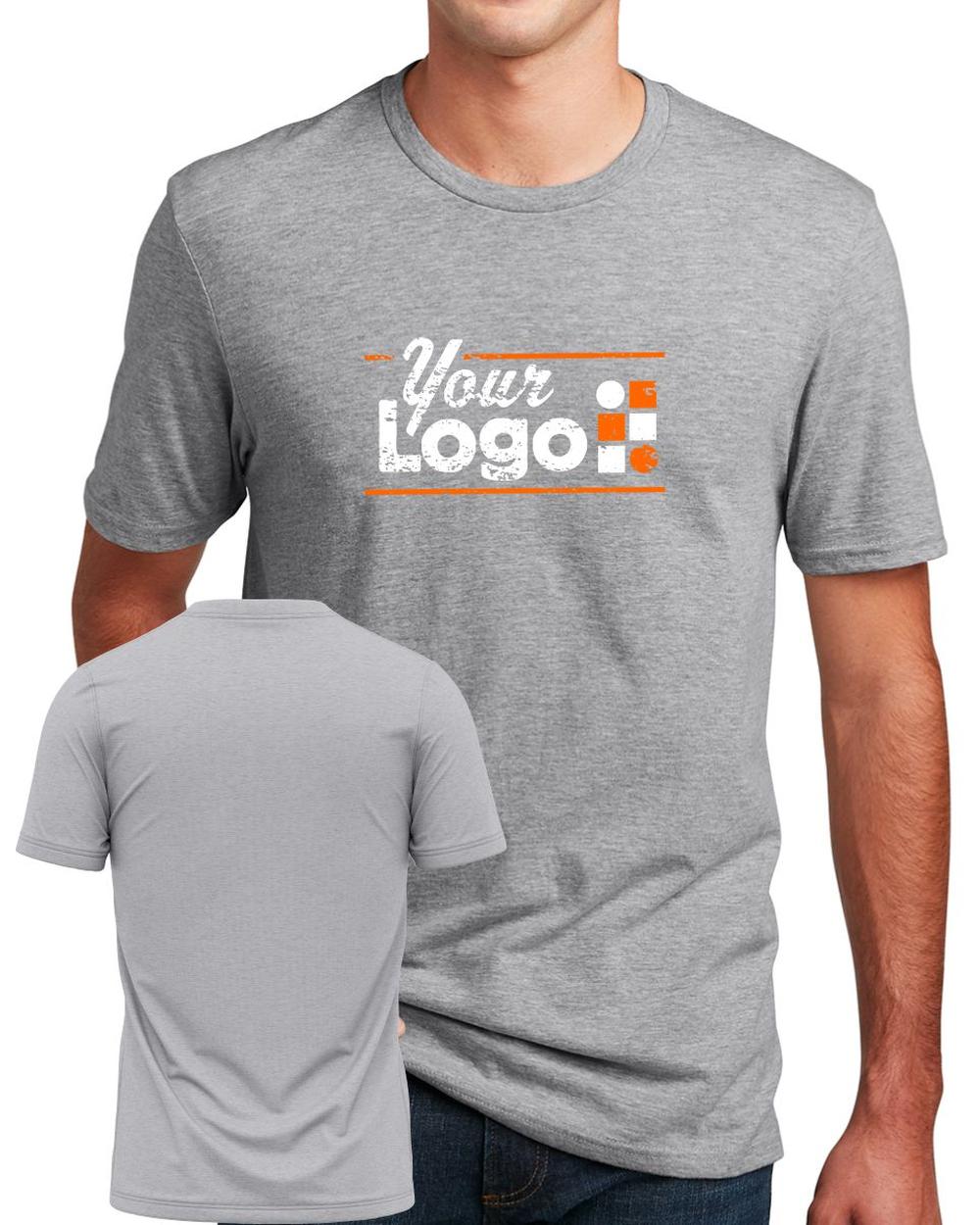 District S/S Perfect Blend CVC Custom T-Shirt, color: Light Heather Grey