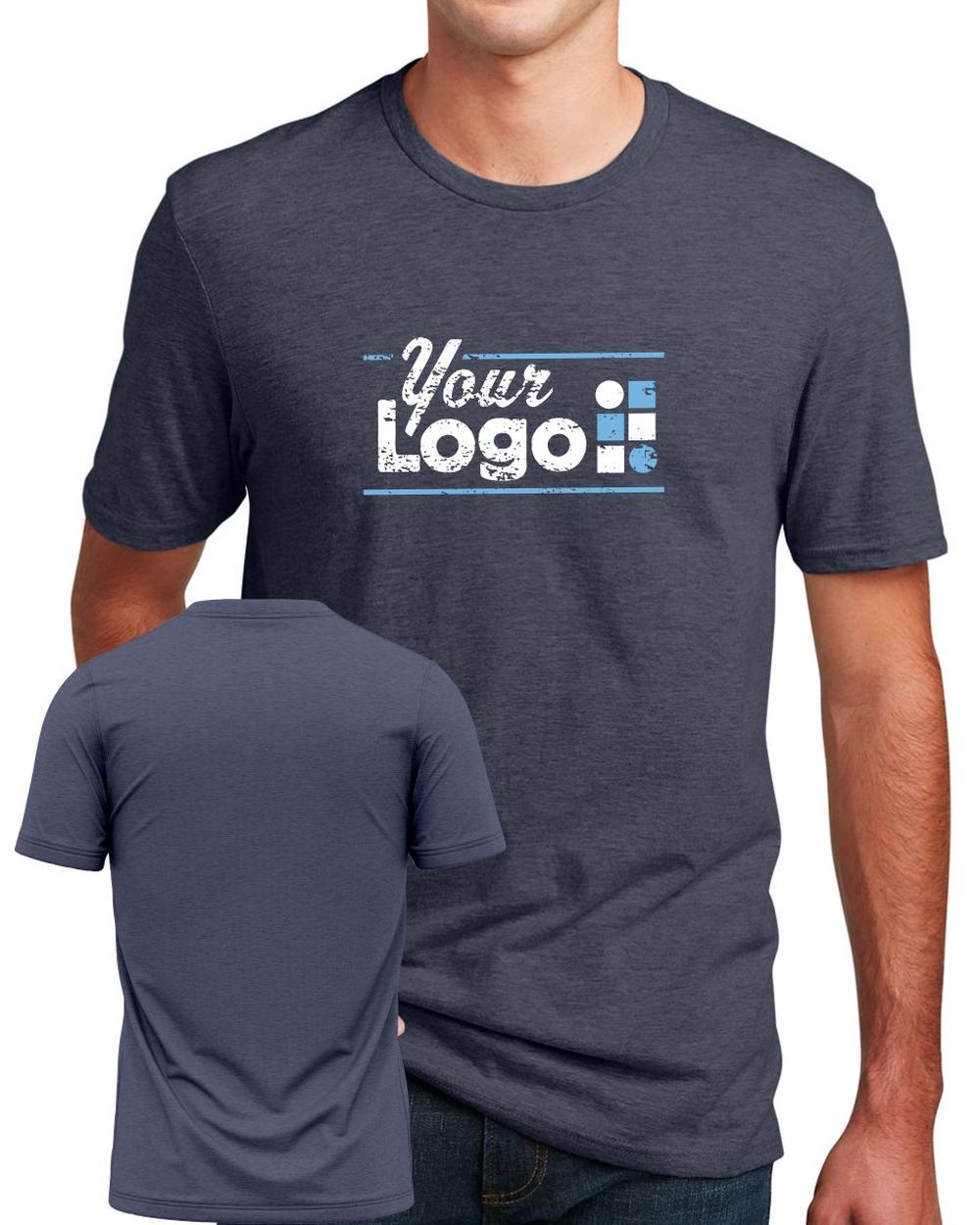 District S/S Perfect Blend CVC Custom T-Shirt, color: Heathered Navy