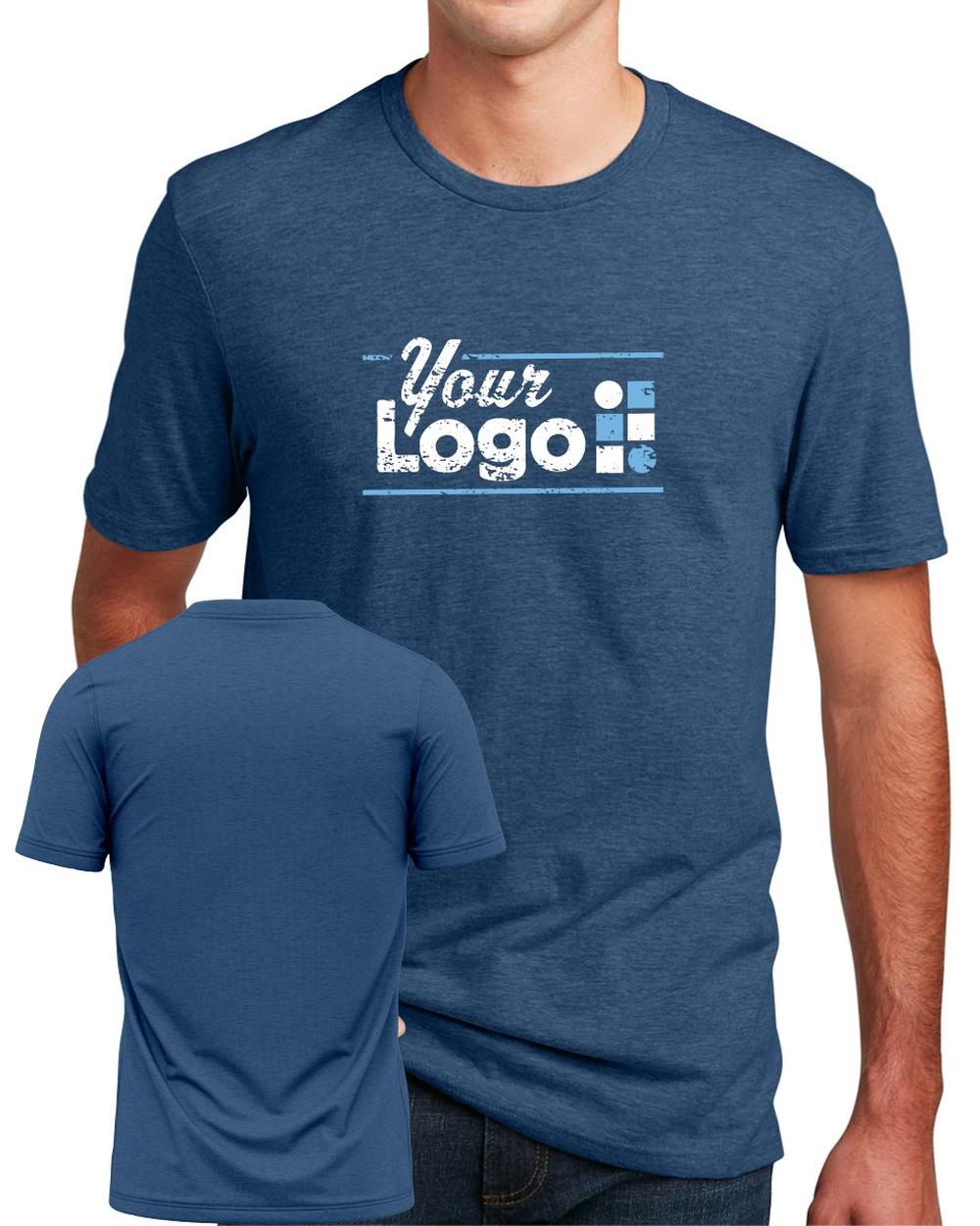 District S/S Perfect Blend CVC Custom T-Shirt, color: Deep Royal Fleck