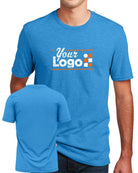 District S/S Perfect Blend CVC Custom T-Shirt, color: Heathered Bright Turquoise