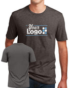 District S/S Perfect Blend CVC Custom T-Shirt, color: Heathered Brown