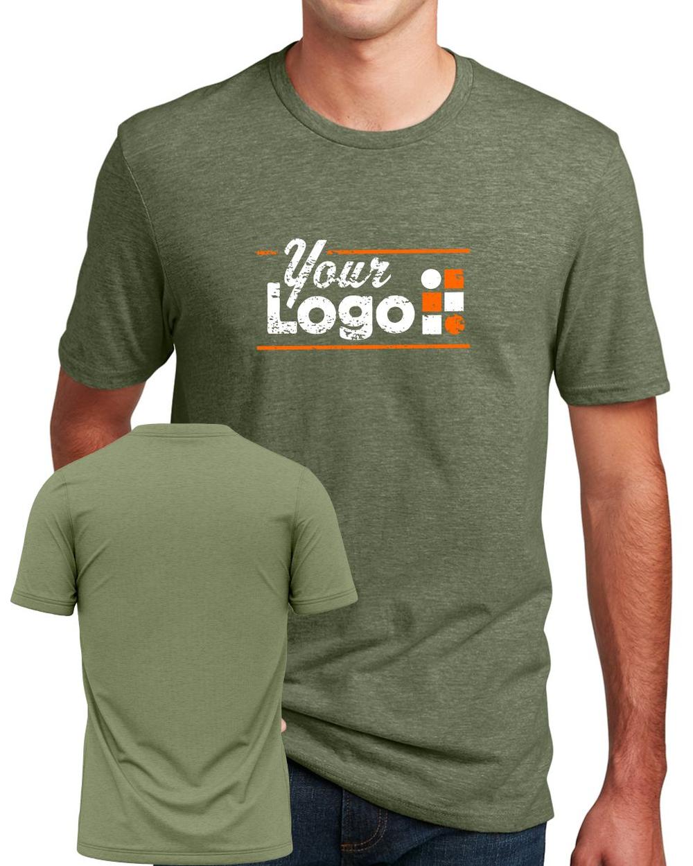 District S/S Perfect Blend CVC Custom T-Shirt, color: Heathered Olive