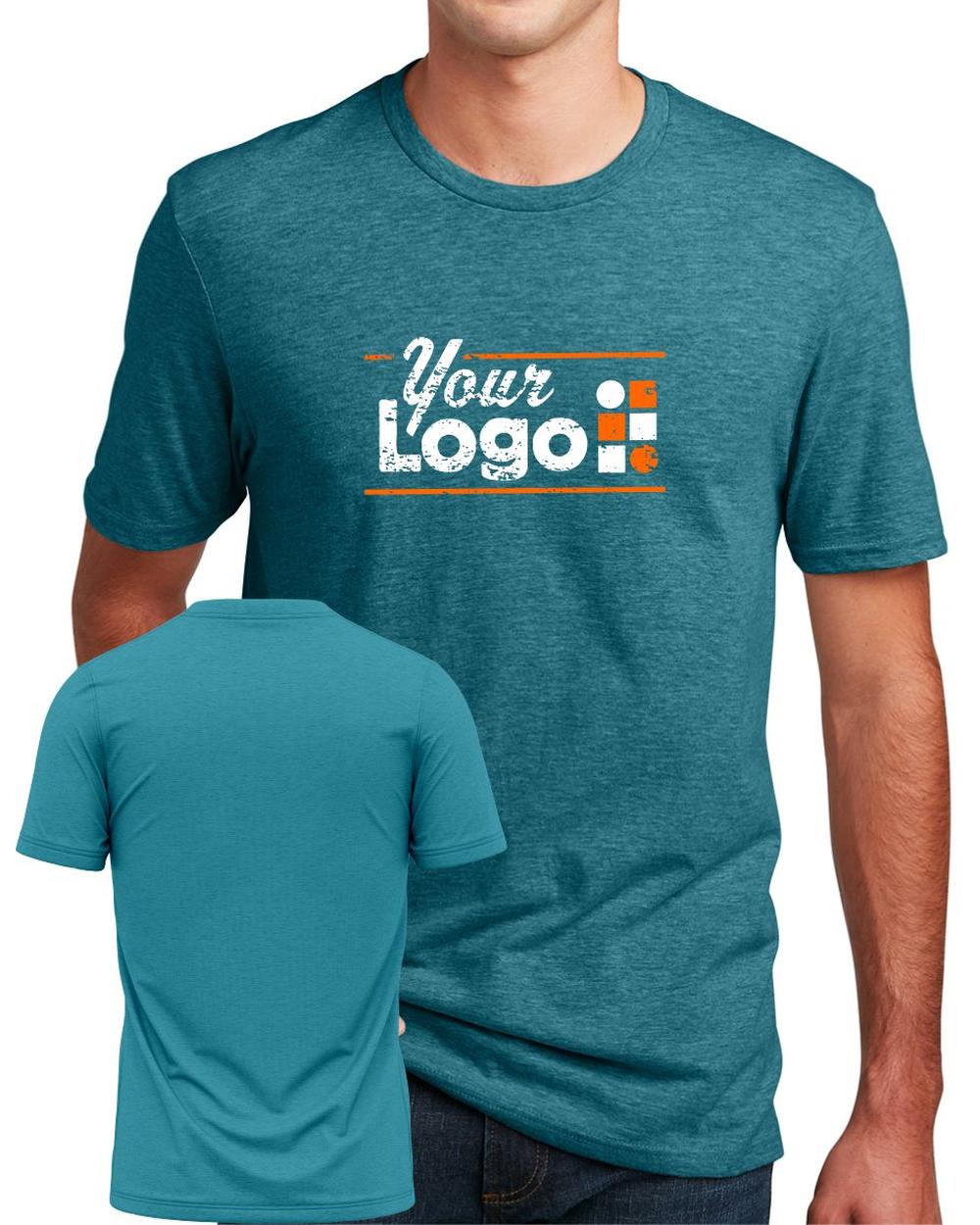 District S/S Perfect Blend CVC Custom T-Shirt, color: Heathered Teal