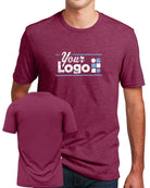 District S/S Perfect Blend CVC Custom T-Shirt, color: Raspberry Fleck