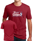 District S/S Perfect Blend CVC Custom T-Shirt, color: Red Fleck