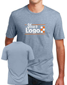 District S/S Perfect Blend CVC Custom T-Shirt, color: Flint Blue Heather