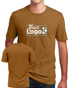 District S/S Perfect Blend CVC Custom T-Shirt, color: Duck Brown Heather