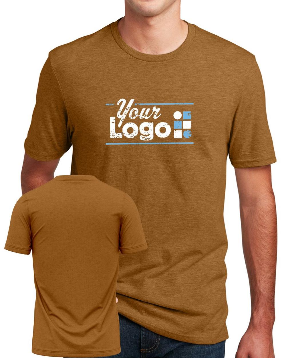District S/S Perfect Blend CVC Custom T-Shirt, color: Duck Brown Heather