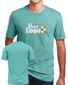District S/S Perfect Blend CVC Custom T-Shirt, color: Heathered Eucalyptus Blue