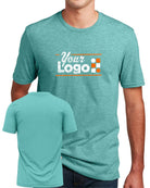 District S/S Perfect Blend CVC Custom T-Shirt, color: Heathered Eucalyptus Blue