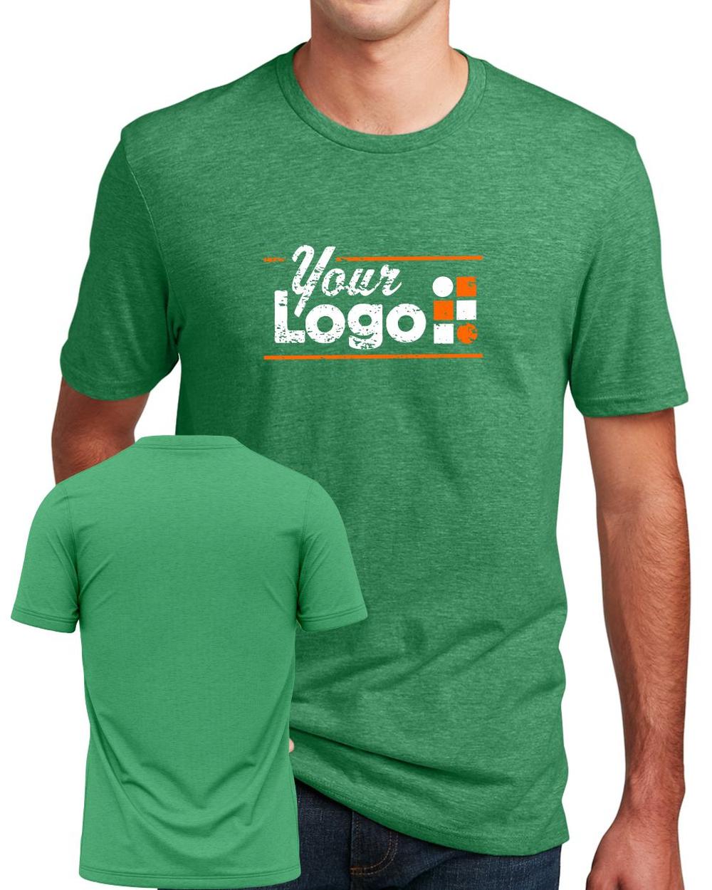 District S/S Perfect Blend CVC Custom T-Shirt, color: Heathered Kelly Green