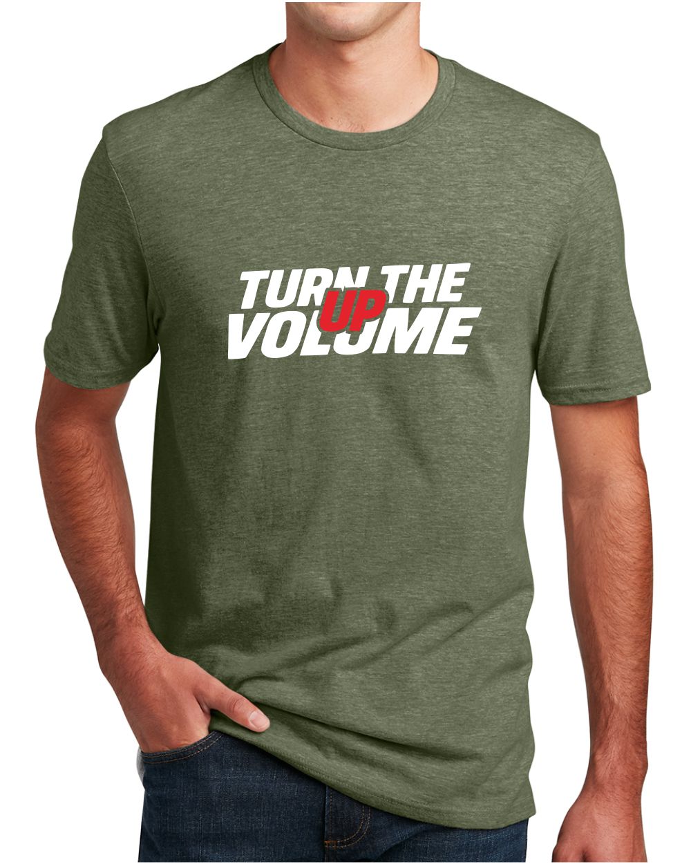 District S/S Perfect Blend Turn The Volume Up T-Shirt, color: Heathered Olive