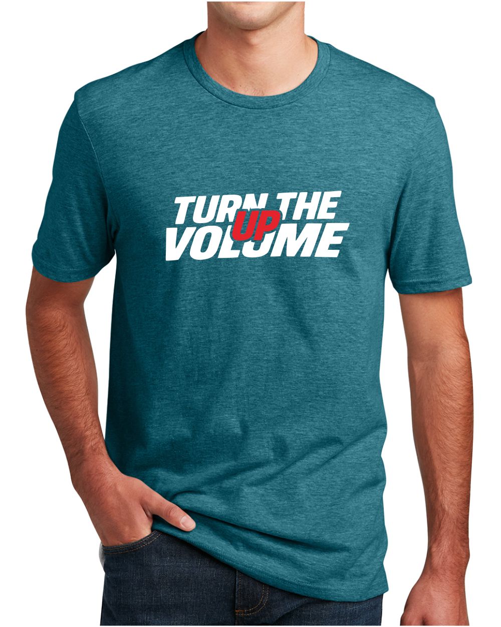 District S/S Perfect Blend Turn The Volume Up T-Shirt, color: Heathered Teal
