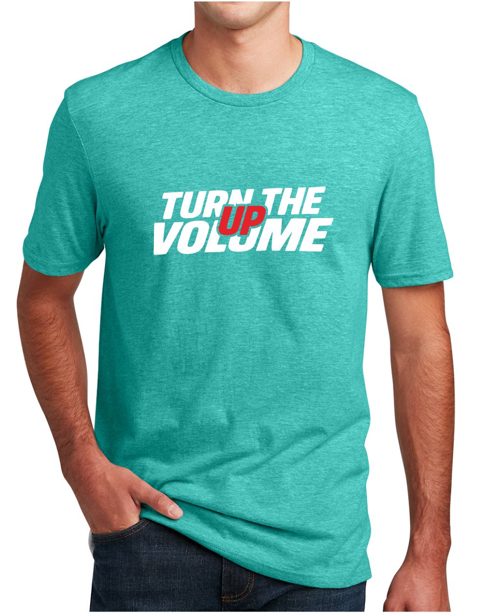 District S/S Perfect Blend Turn The Volume Up T-Shirt, color: Aqua Heather