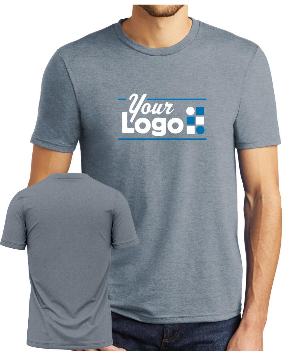 District S/S Perfect Tri Custom T-Shirt, color: Flint Blue Heather