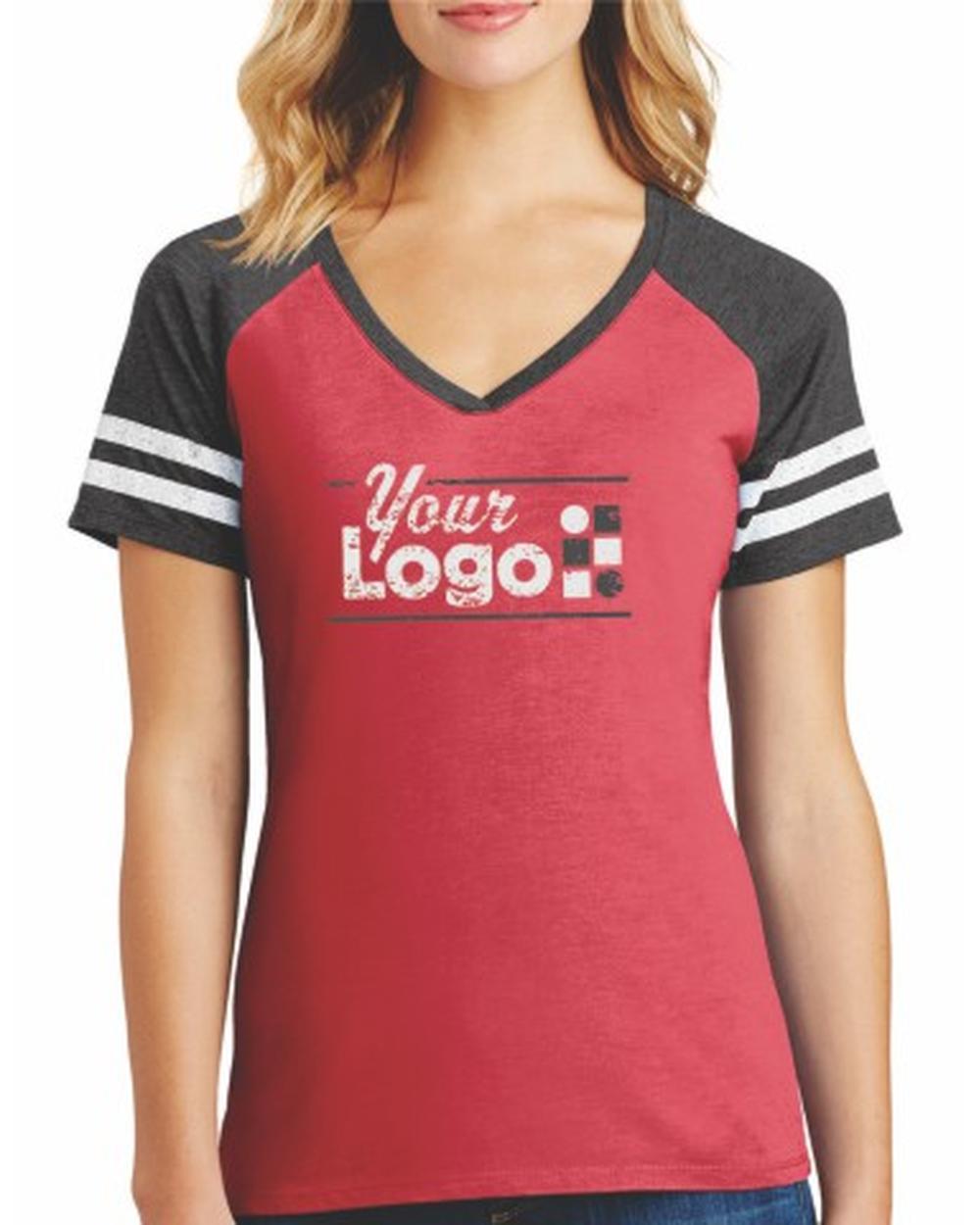 District S/S Game-Time Custom T-Shirt, color: Heathered Red/Heathered Charcoal