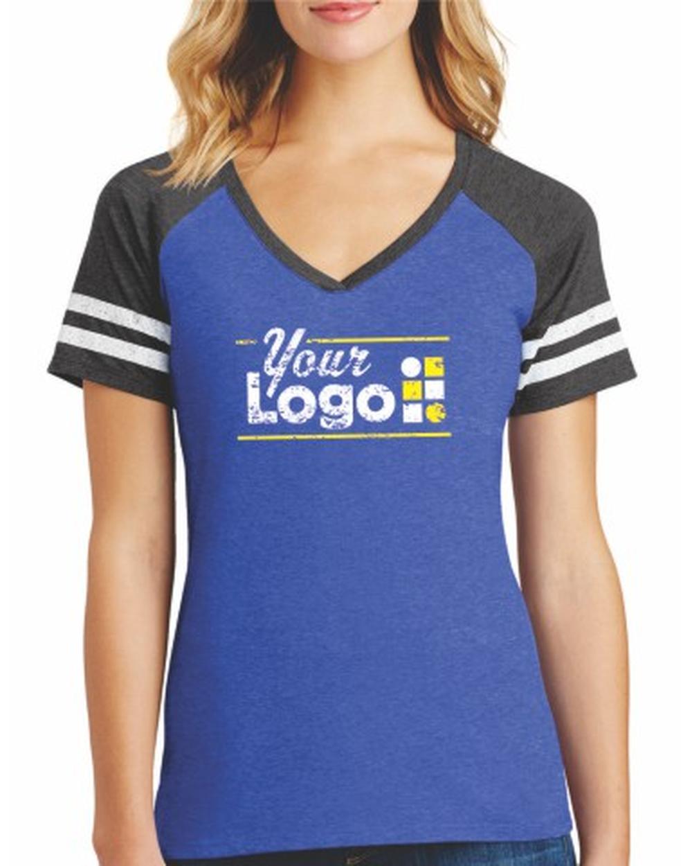 District S/S Game-Time Custom T-Shirt, color: Heathered True Royal/Heathered Charcoal