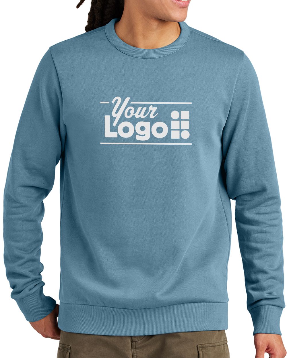 District Wash Fleece Crew Custom Sweatshirt, color: Dusk Blue