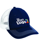 District MeshBack Custom Cap, color: New Navy/White