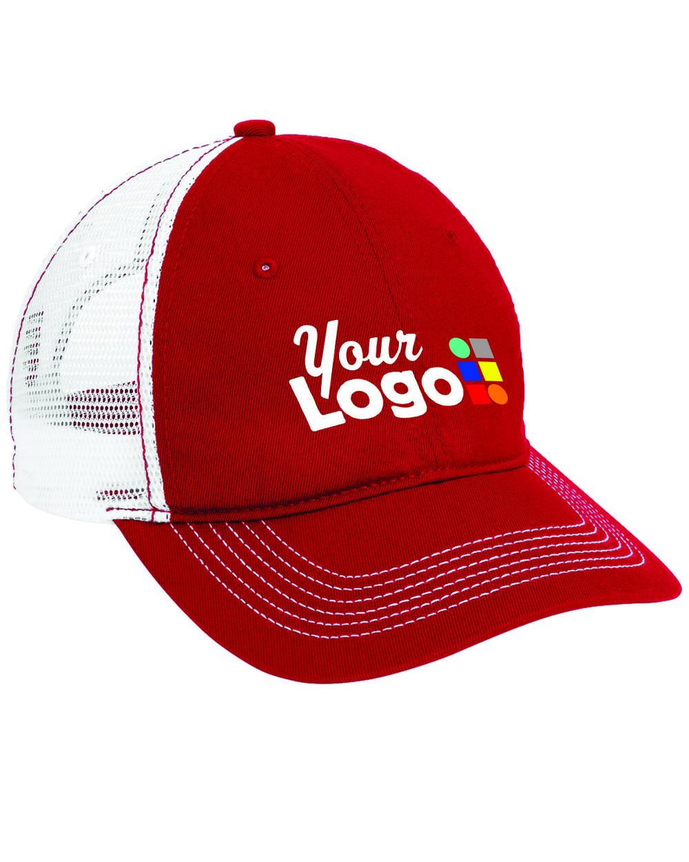 District MeshBack Custom Cap, color: Red/White