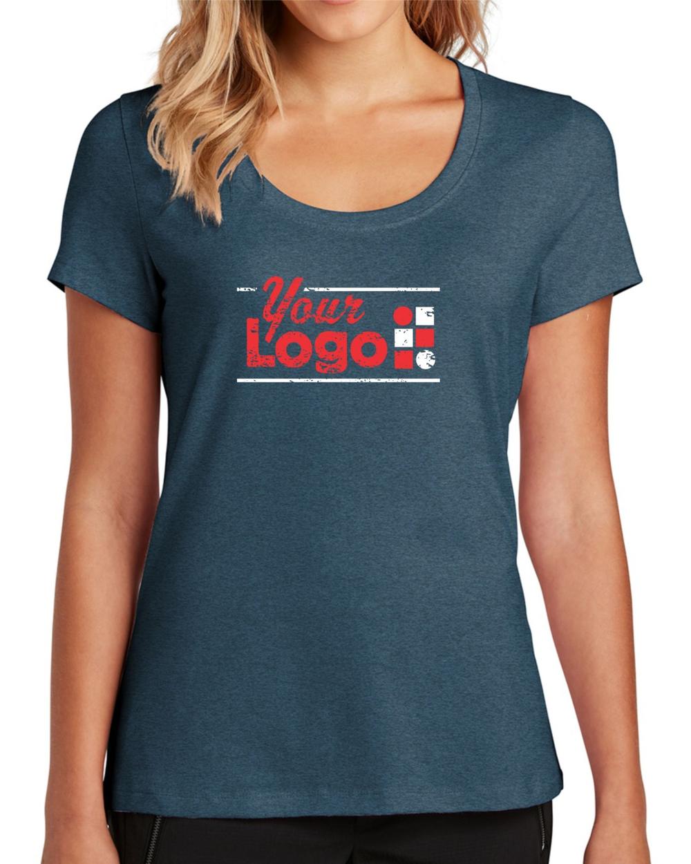 District S/S Flex Custom T-Shirt, color: Heathered Neptune Blue