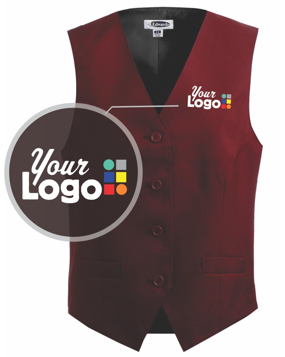 Edwards Formal Custom Vest, color: Burgundy