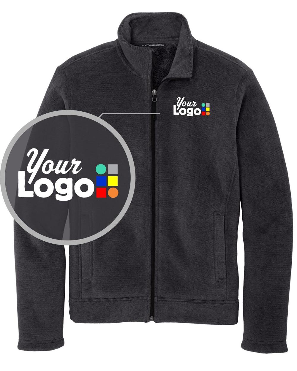 Men's Ultra Warm Brushed Fleece Custom Jacket, color: Graphite/Deep Black
