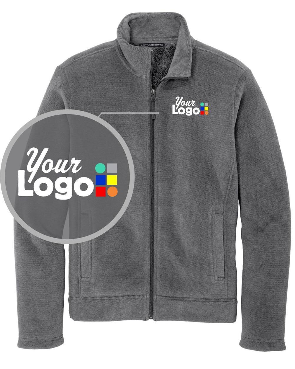 Men's Ultra Warm Brushed Fleece Custom Jacket, color: Gusty Grey/Sterling Grey