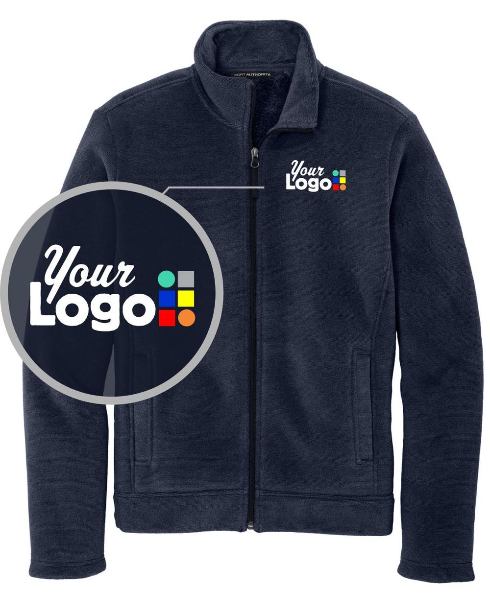 Men's Ultra Warm Brushed Fleece Custom Jacket, color: Insignia Blue/River Blue Navy
