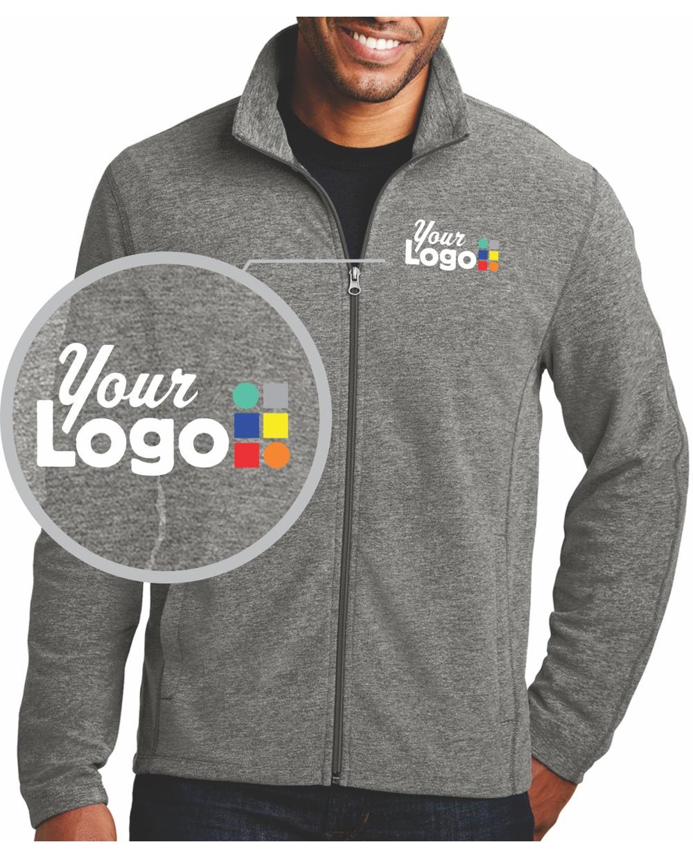 Port Authority Heather Microfleece Custom Jacket, color: Pearl Grey Heather