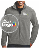 Port Authority Heather Microfleece Custom Jacket, color: Pearl Grey Heather