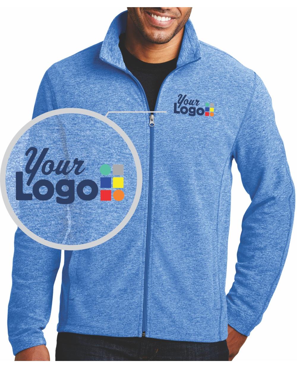 Port Authority Heather Microfleece Custom Jacket, color: Light Royal Heather