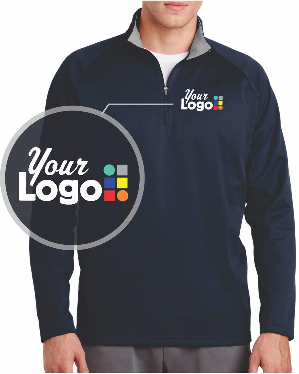 Sport-Tek Fleece Custom Pullover, color: Navy/Silver