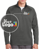 Sport-Tek Fleece Custom Pullover, color: Dark Smoke Grey/Black