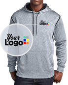 Sport-Tek Tech Fleece Custom Hoodie, color: Grey Heather/Black