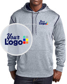Sport-Tek Tech Fleece Custom Hoodie, color: Grey Heather/True Navy