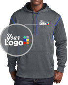 Sport-Tek Tech Fleece Custom Hoodie, color: Graphite Heather/True Royal