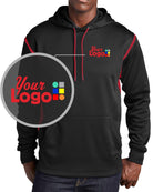 Sport-Tek Tech Fleece Custom Hoodie, color: Black/True Red