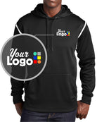 Sport-Tek Tech Fleece Custom Hoodie, color: Black/White