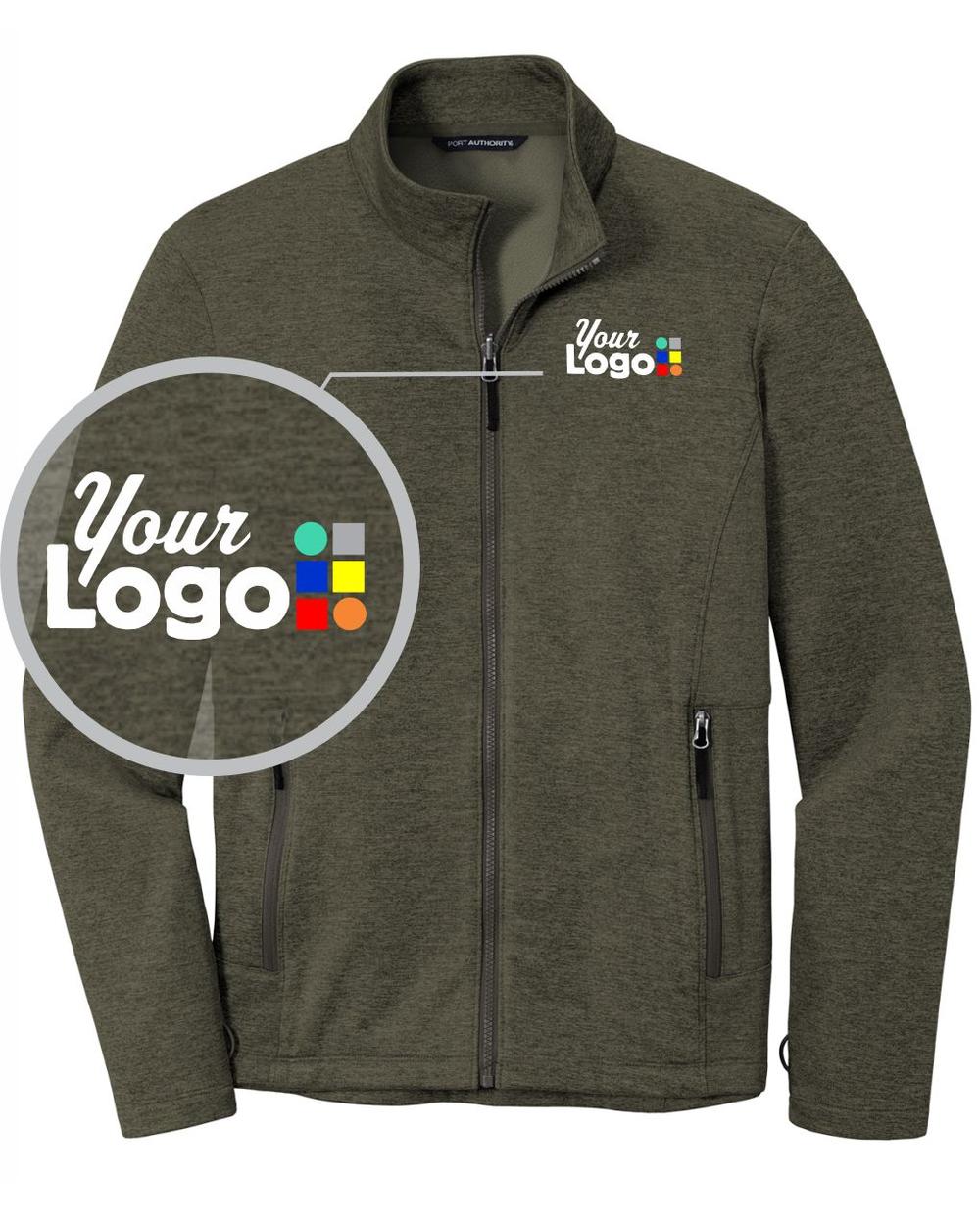 Port Authority Collective Striated Fleece Custom Jacket, color: Deep Olive Heather