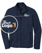 Port Authority Collective Striated Fleece Custom Jacket, color: River Blue Navy Heather