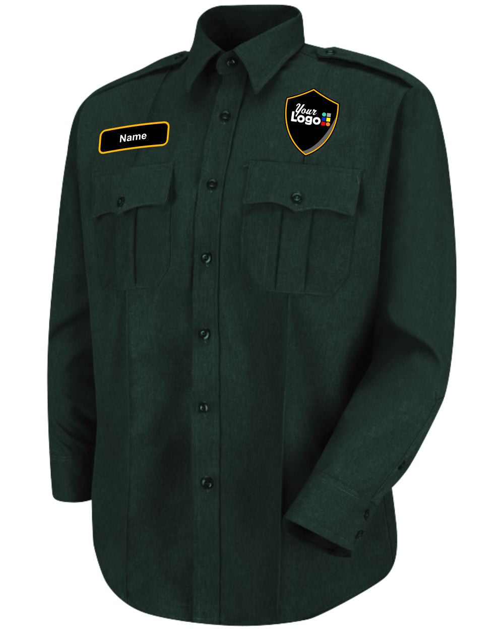 Horace Small L/S Sentry Custom Security Shirt, color: Spruce Green