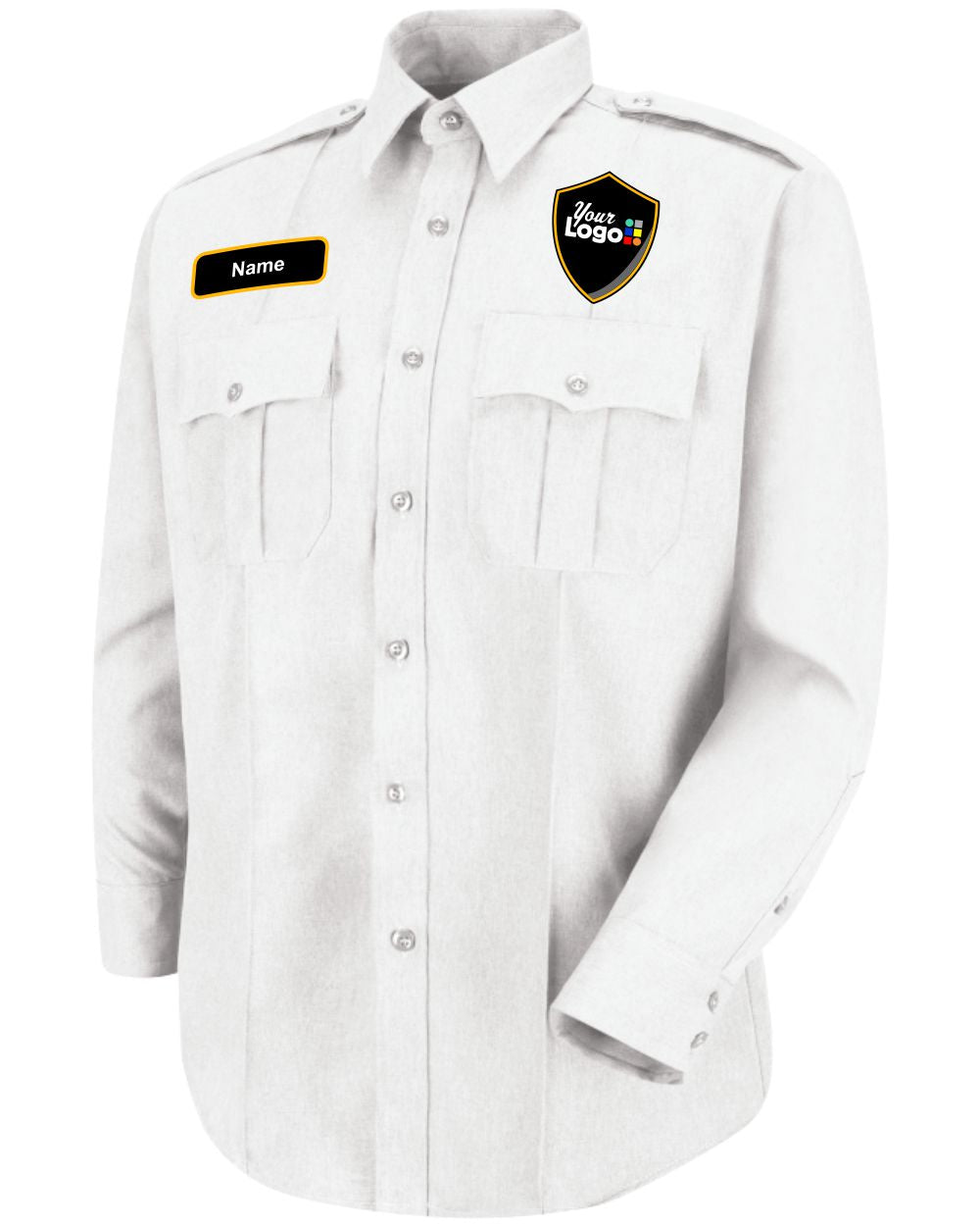 Horace Small L/S Sentry Custom Security Shirt, color: White